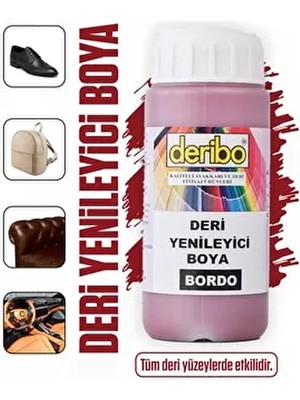 Deribo 100ML Bordo Deri Yenileyici Boya Sünger Hediyeli Koltuk Ayakkabı İçin Uygulaması Kolay
