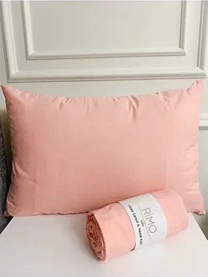 Rimo Home RIMO Tek Kişilik Ranforce Lastikli Çarşaf Seti 100 x 200 cm Pamuklu Pudra Renk Düz Desenli + 1 Yastık Kılıfı 50 x 70
