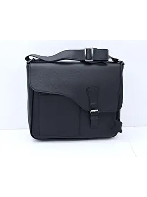 Camel Philip Siyah Askılı Gerçek Hakiki Deri Postacı Çantası Düz Desenli Ergonomik Tasarım