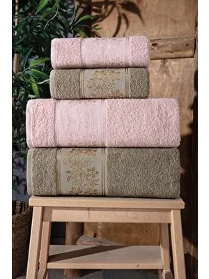 Lara Kutulu 4'lü Banyo Havlusu | Havlu Takımı | Havlu | Havlu Seti I Hamam Seti I Çeyiz Havlusu