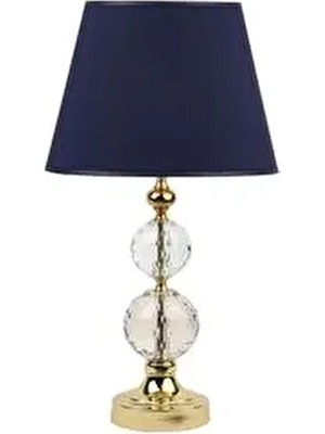 Gold Kristal 2'li Küre Abajur - Lacivert