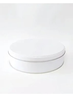 216X55 cm Yuvarlak Beyaz Metal Kutu, Yuvarlak Metal Çikolata Kutusu (1 Adet)