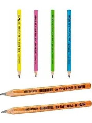 Fatih 6 Adet İlk Kalemim Üçgen Kurşun Kalem Renkli ve Eğlenceli Tasarım