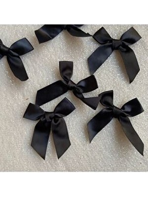 Partici Dükkanı 10 Adet Siyah Saten Fiyonk Kurdele Parti & Kutlama Malzemeleri İçin Uygun