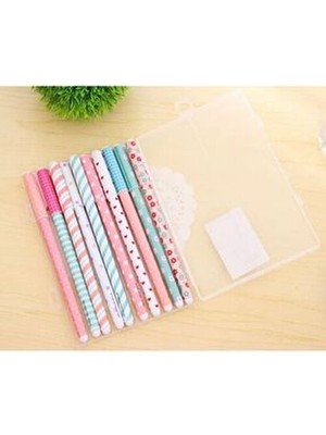 10 Adet/takım Renk Jel Kalem Kawaii Kırtasiye Kore Çiçek Ofis Malzemesi Okul Malzemeleri