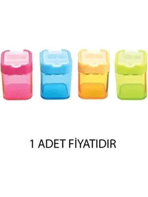 Südor KT09 Kalem Traş Küp Kapaklı Şeffaf Çiftli Renk Seçenekleriyle 1 Adet