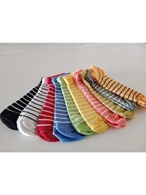 Çember Desenli Patik Çorap 8’li – Kadın, Renkli, Spor ve Günlük Uyumlu”