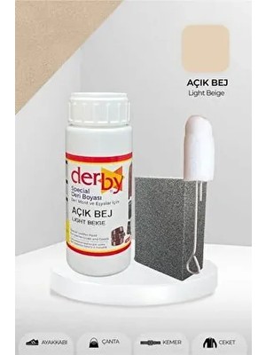Derby Deri Boyası Açık Bej Renk Direksiyon Koltuk İçin 100ML Uzun Süreli Koruma