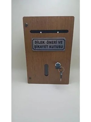Hediyelikevi Büyük Boy Ahşap Dilek Öneri Şikayet Kutusu 1 Adet Kahverengi Renk Seçeneği