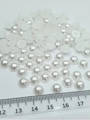 Crystal Shop Yarım İnci 8 mm Kırık Beyaz Renkli 100 gr 700 Adet Dekoratif Malzeme