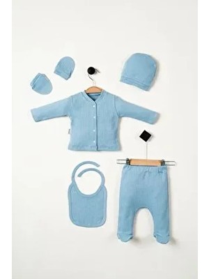 Hastane Çıkış Setleri Raporlu Penye 5'li Set Yenidoğan Kıyafetleri - Hediye Paketli