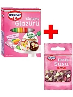 Dr.oetker Süsleme Glazürü (4X10G) + Pasta Süsü Kalp (10G)