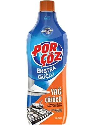 Porçöz Ekstra Güçlü Yağ Çözücü Mutfak Kullanımı İçin 1 L Kokulu Sıvı Temizlik Ürünü