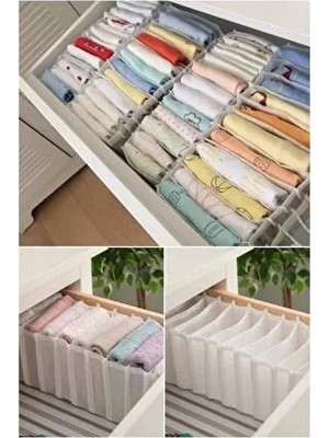 2 Adet - Small 11 Gözlü Dolap Içi Akardiyon Organizer 12 x 40 x 12