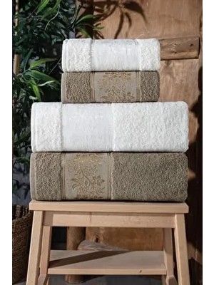 Lara Kutulu 4'lü Banyo Havlusu | Havlu Takımı | Havlu | Havlu Seti I Hamam Seti I Çeyiz Havlusu