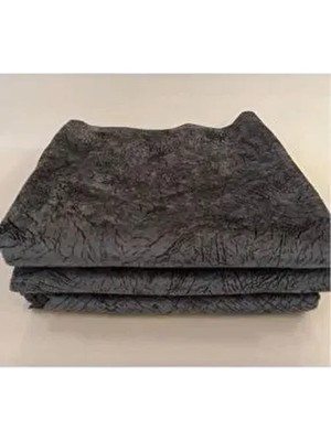 Tekstilsa Koltuk Çekyat Örtüsü Antrasit Renkli Damar Desenli Kaymaz Taban Süngerli Kadife Kumaş