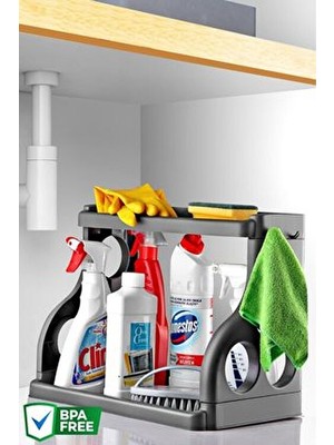 Tezgah Üstü Çok Amaçlı Elegance Organizer / Düzenleyici Antrasit