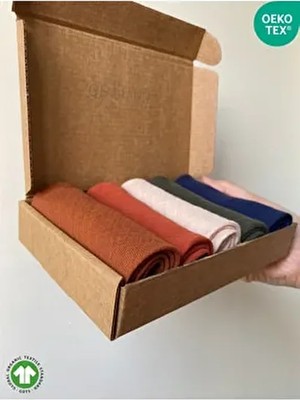 %100 Organik Pamuklu 4 Katlı Müslin Salya Önlük & Fular Seti (5'li Set)