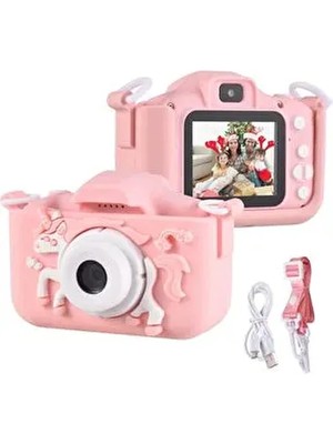 Mini Eğitici Çocuk Fotoğraf Makinesi Kılıflı Kamera Çocuklar Için Dijital Fotoğraf ve Oyun Makinesi