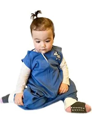 Yorni 6-18 AY, Zebra, Mevsimlik, Ribana %100 Pamuk, Bebek Çocuk Ayaklı Uyku Tulumu