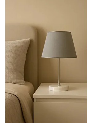 Slim Abajur Masa Lambası Gri E95G