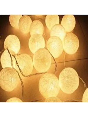 Star Global Beyaz LED Top Şeklinde Süsleme 10LU Pilli Işıklı Dekoratif Aydınlatma