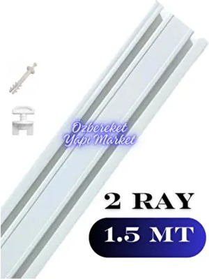 Korniş 2 Raylı Perde Rayı 1.5 Metre 2 Li Korniş Süper Kalite