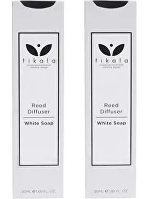 Tikala Bambu Çubuklu Oda Kokusu Beyaz Sabun 50 ml 2'li Reed Diffuser Beyaz Renk Özellikli