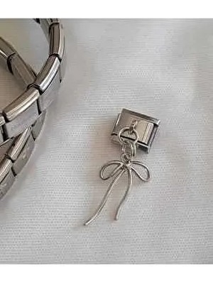 Bijoux Uniques Çelik Kurdele Fiyonk Charm Doğal Taşlı Özel Seri Unisex Bileklik
