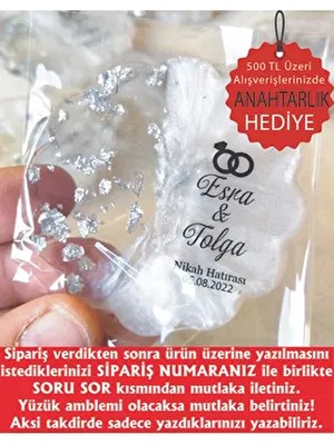 Epoksi Magnet 25 Adet Söz Nişan Nikah Kına Düğün Hediyeliği Şekil Sedefli Beyaz Renk