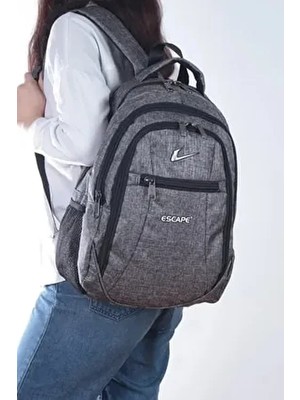 307 Unisex Gri Laptop Bölmeli Günlük Seyahat Öğrenci Okul Sırt Çantası