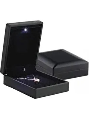 Söğütlü Silver LED Işıklı Siyah Kolye Küpe Kutusu Işıklı Kutu KLYKT999SYH