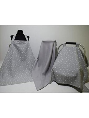 Emzirme Önlüğü 3lü Set %100 Pamuklu Müslin Kumaş-Emzirme Örtüsü-Puset -Battaniye