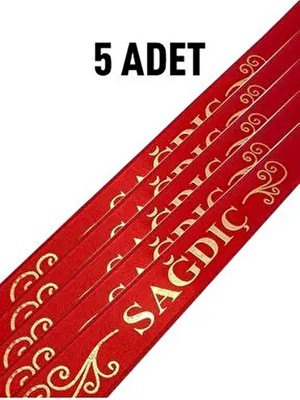 Kırmızı Sağdıç Kurdelesi Sağdıç Kolluk Kol Kurdele Kına Gecesi Düğün Malzemeleri (5 Adet) – Kurdele