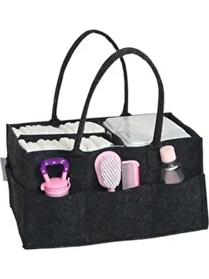 Keçe Anne Bebek Bakım Çantası Düzenleyici Siyah Organizer