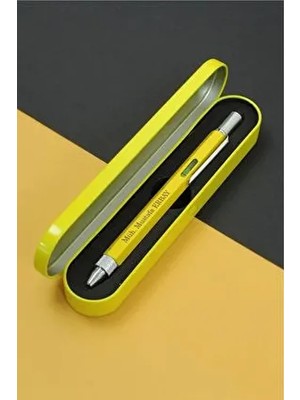 Mühendis Kalemi , Mimar Kalemi , Kişiye Özel Kalem, Su Terazili Kalem Sarı Renk Kalem