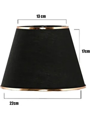 22'lik Abajur Şapkası / Siyah