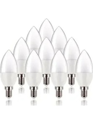 5-7W LED Buji Ampul E14 LED Ampul Mum Ampul Ince Duy Beyaz Işık 10'lu Paket