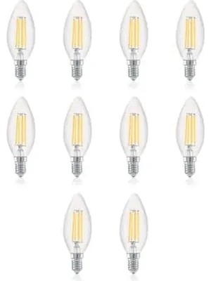 4W 220V E14 Rustik C35 LED Mum Ampul C35-4M 10'lu Paket, Gün Işığı
