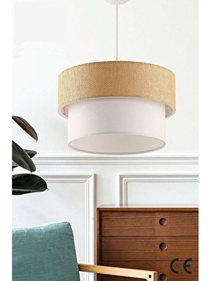 Polle 2 Katlı Pasta Avize Kumaş Malzemeden Üretilmiş Şık Tasarım 23 cm LED Uyumlu