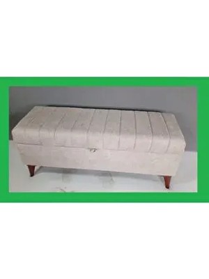 120X40X45 Cayz Yatak Ucu Puf Krem