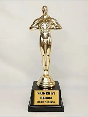 Kişiye Özel Yılın Babası Oscar Ödülü Heykel Kupa 26 cm İsim Baskılı Hediye Seçeneği