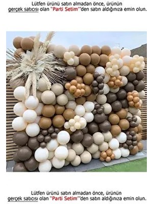 Parti Setim^^ Çikolata Kahve* Karamel* Deniz Kumu* Beyaz 100'LÜ Balon Seti