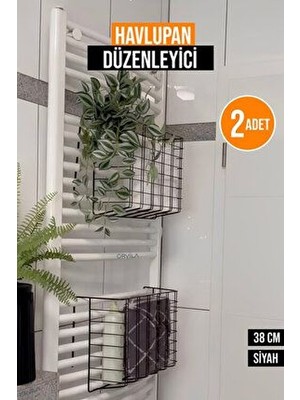 2'li Asılabilir Havlupan Düzenleyici Banyo Havluluk Kurutma Sepeti Tuvalet Kağıdı Organizeri