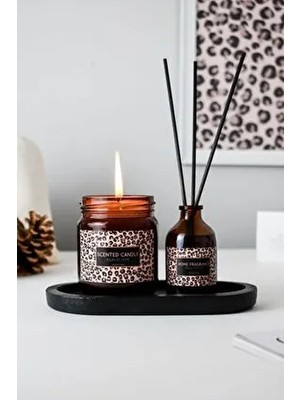 Leopard Çiçekli Kokular Serisi Koku & Mum Set