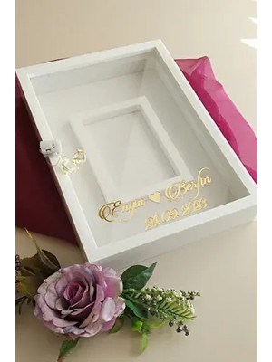 25x35 Ledli Fotoğraf Bölümlü Anı Çerçevesi Kişiselleştirilmiş Plastik Malzeme ile Moda Gül Kutuları
