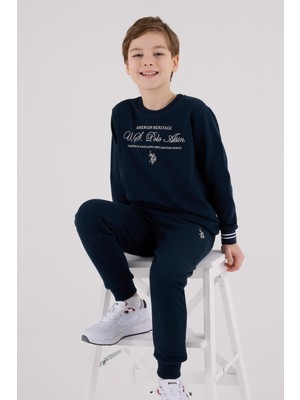 U.S. Polo Assn. U.S. Polo Assn Kids Erkek Eşofman Takımı US2225 Navy 9 - 10 Yaş Rahat Tasarım