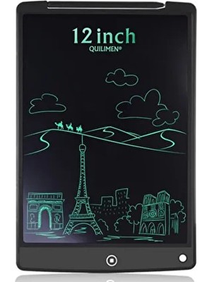 Shuzi 12 Inc Büyük Boy Dijital LCD Ekran Kalemli Çocuk Yazı Çizim Eğitici Tablet