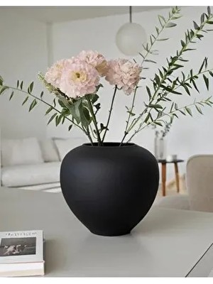 Siyah Vazo Seramik Bohem Tarzı Büyük Boy