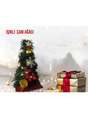 Dekoratif Işıklı Masa Üstü Yılbaşı Ağacı
